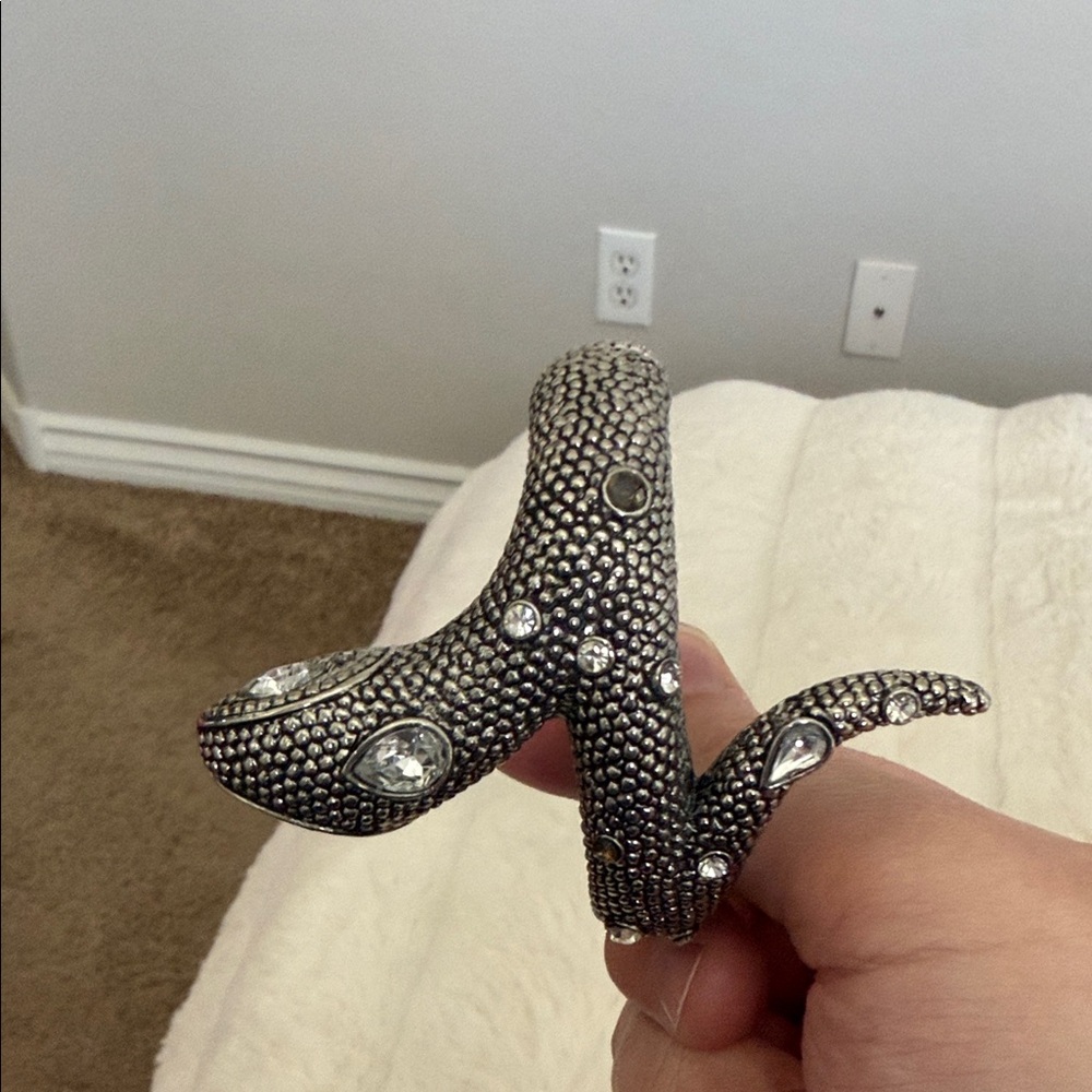 Silver Snake Bracelet with Rhinestones - Picture 5 of 5